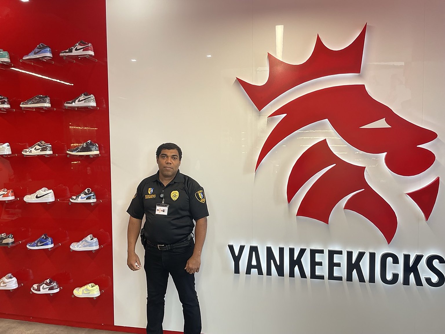Spectrum Florida Security officer posted inside a sneaker retail store